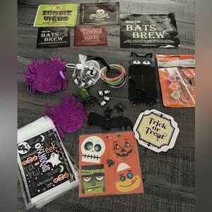Halloween Party Decoration Set with Purple and Black Accents, random stuff